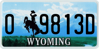 WY license plate 09813D