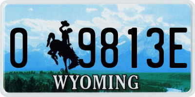 WY license plate 09813E