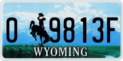 WY license plate 09813F