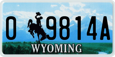 WY license plate 09814A