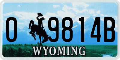 WY license plate 09814B