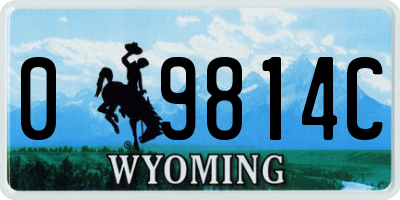 WY license plate 09814C