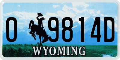 WY license plate 09814D