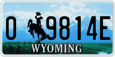 WY license plate 09814E