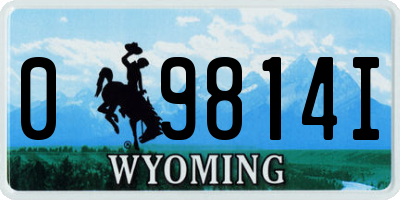 WY license plate 09814I