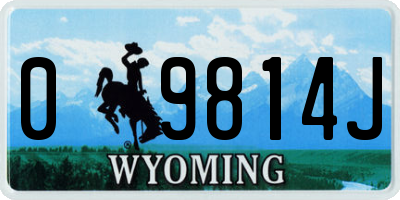 WY license plate 09814J