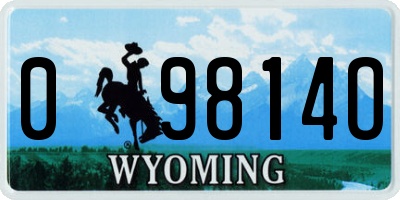 WY license plate 09814O