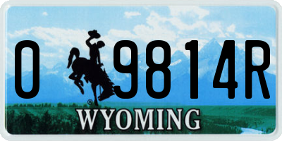 WY license plate 09814R
