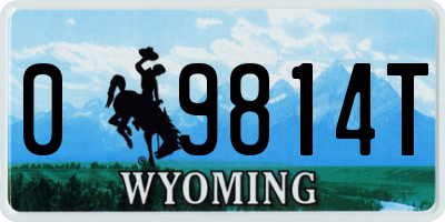 WY license plate 09814T