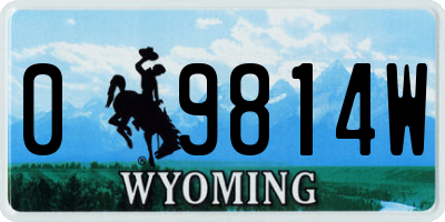 WY license plate 09814W