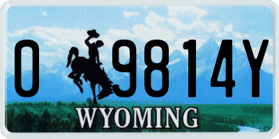 WY license plate 09814Y