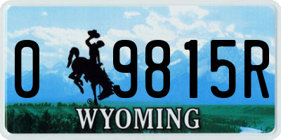 WY license plate 09815R