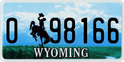 WY license plate 098166