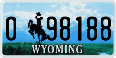 WY license plate 098188