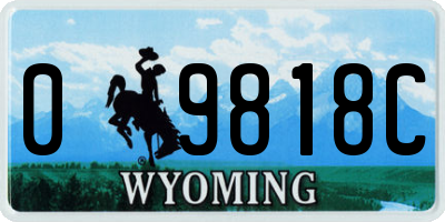 WY license plate 09818C
