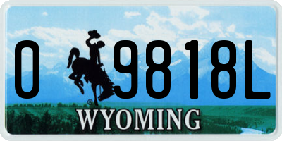 WY license plate 09818L