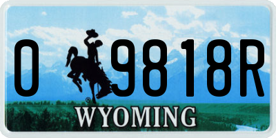 WY license plate 09818R