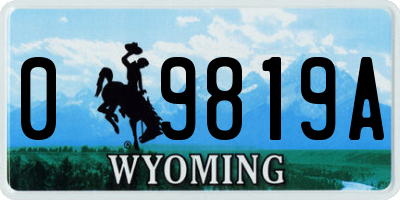 WY license plate 09819A