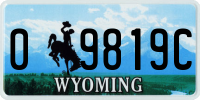 WY license plate 09819C