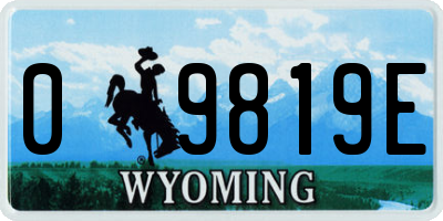 WY license plate 09819E