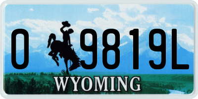 WY license plate 09819L