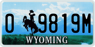 WY license plate 09819M