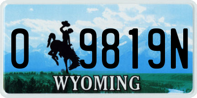 WY license plate 09819N