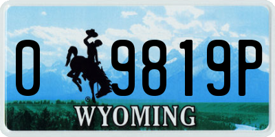 WY license plate 09819P