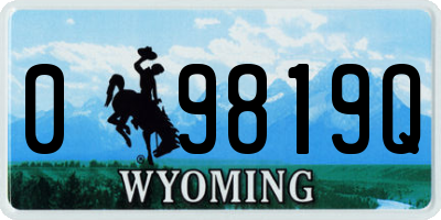 WY license plate 09819Q