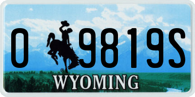 WY license plate 09819S
