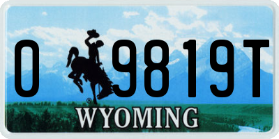 WY license plate 09819T