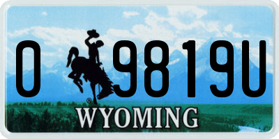 WY license plate 09819U