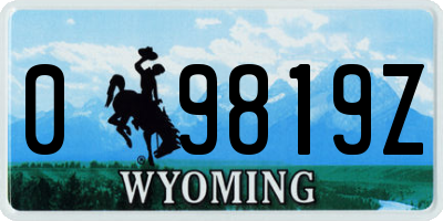 WY license plate 09819Z