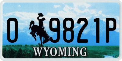 WY license plate 09821P