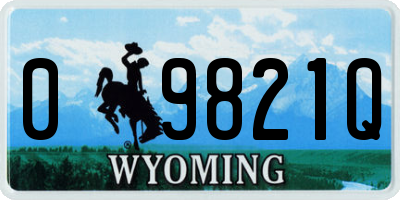 WY license plate 09821Q