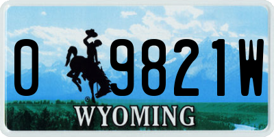 WY license plate 09821W