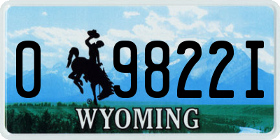 WY license plate 09822I