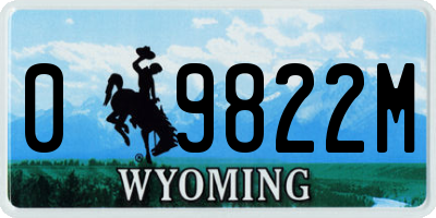 WY license plate 09822M