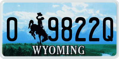 WY license plate 09822Q