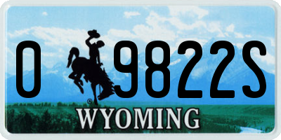 WY license plate 09822S