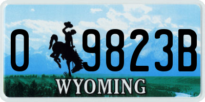 WY license plate 09823B