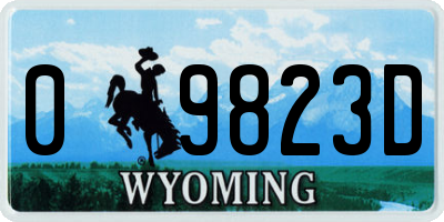 WY license plate 09823D