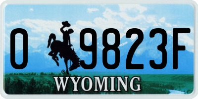 WY license plate 09823F
