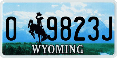 WY license plate 09823J