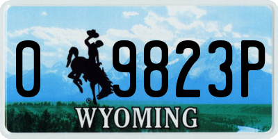 WY license plate 09823P