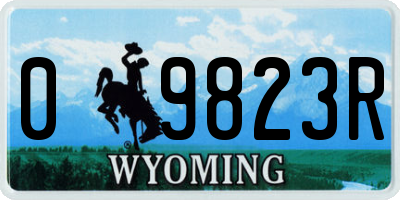 WY license plate 09823R