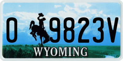 WY license plate 09823V