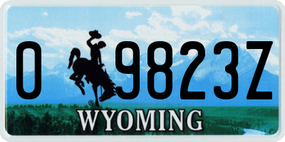 WY license plate 09823Z