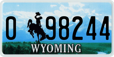 WY license plate 098244