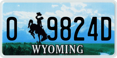 WY license plate 09824D